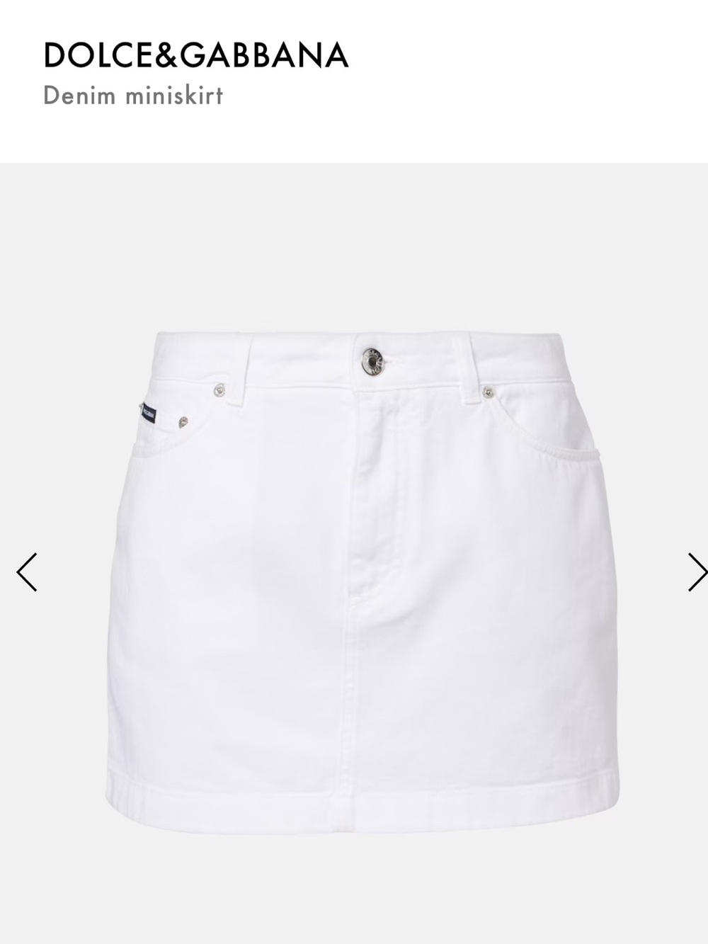 Dolce & Gabbana White Denim Pocket Skirt